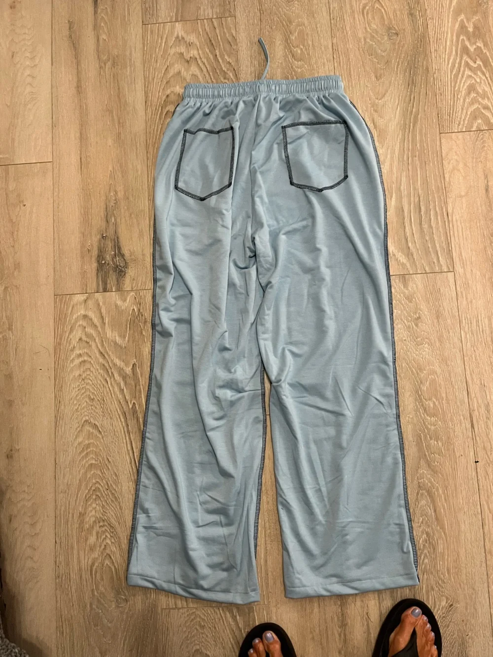 Unbranded Light blue casual pant  with Contrast Stitching from Amazon